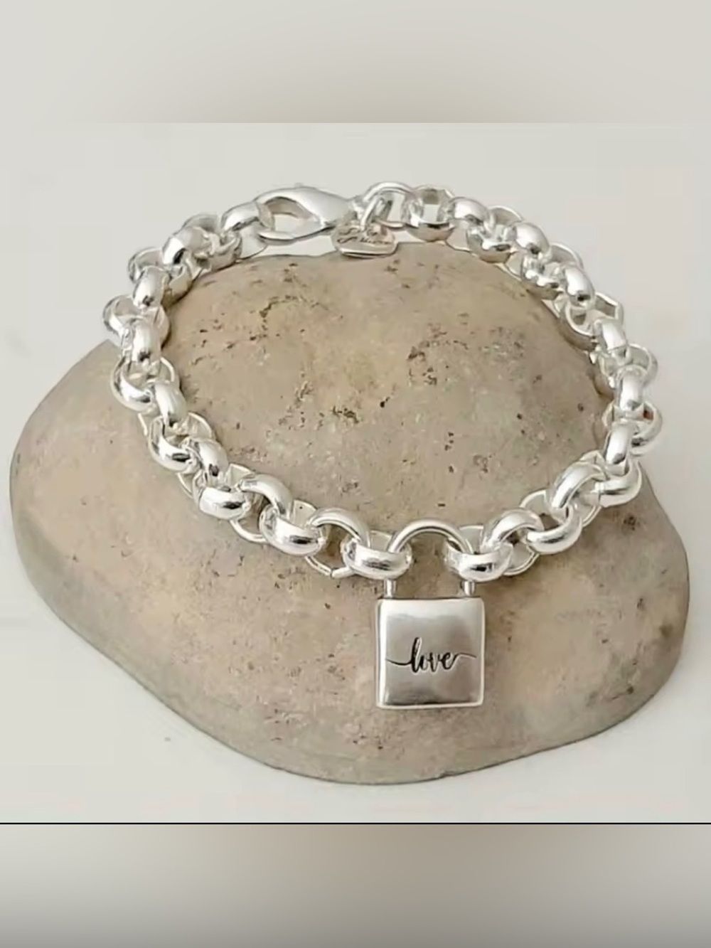 COS 2026 Silver Tone‘Love' Charm Chain Bracelet  Personalized Engraving